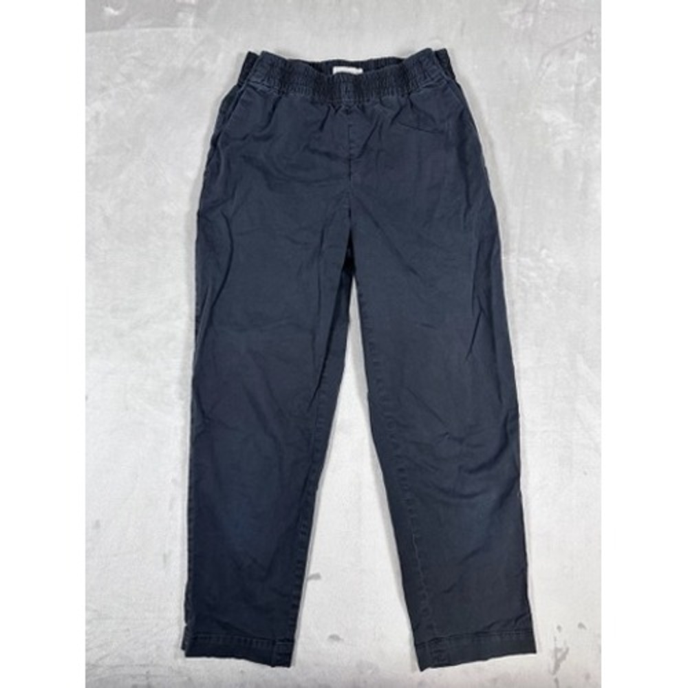 Everlane‎ Easy Pant Womens 2 Navy Blue Excellent Elastic Waist Cotton Straight